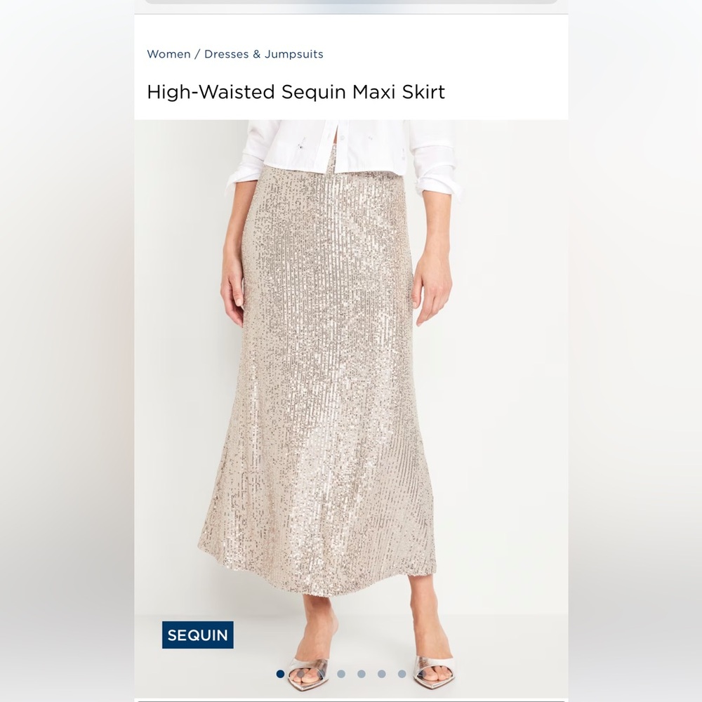 Old Navy Sequin Maxi Skirt - Gold